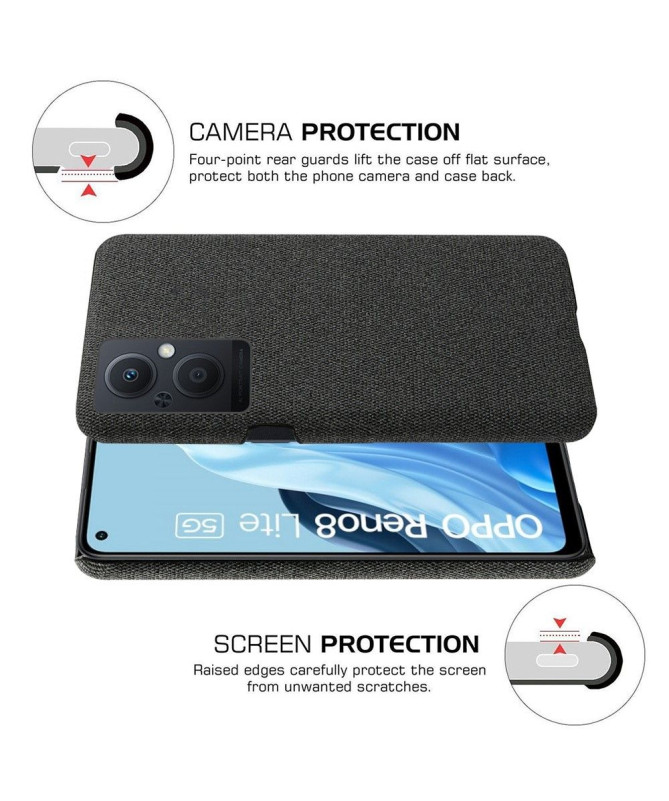 Coque Oppo Reno 8 Lite revêtement tissu