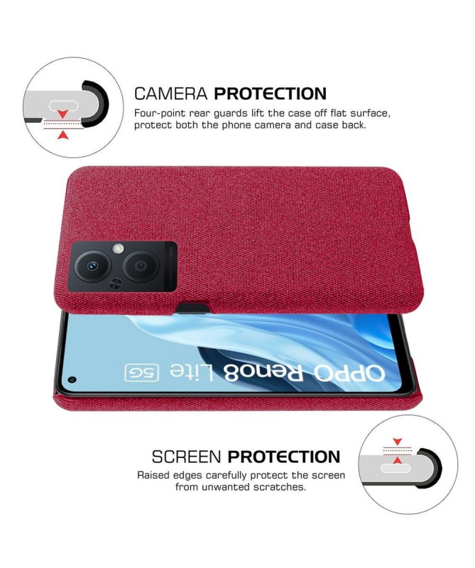 Coque Oppo Reno 8 Lite revêtement tissu
