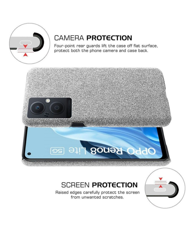 Coque Oppo Reno 8 Lite revêtement tissu
