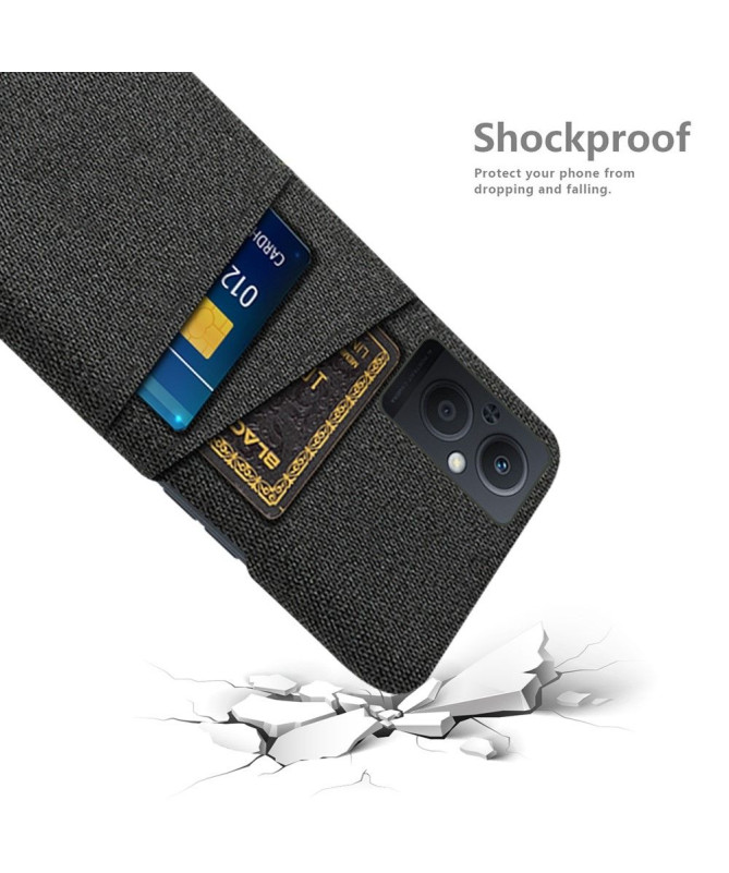 Coque Oppo Reno 8 Lite Tissu Porte-Cartes