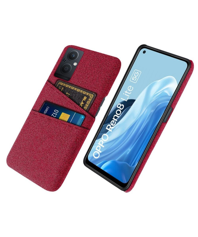 Coque Oppo Reno 8 Lite Tissu Porte-Cartes
