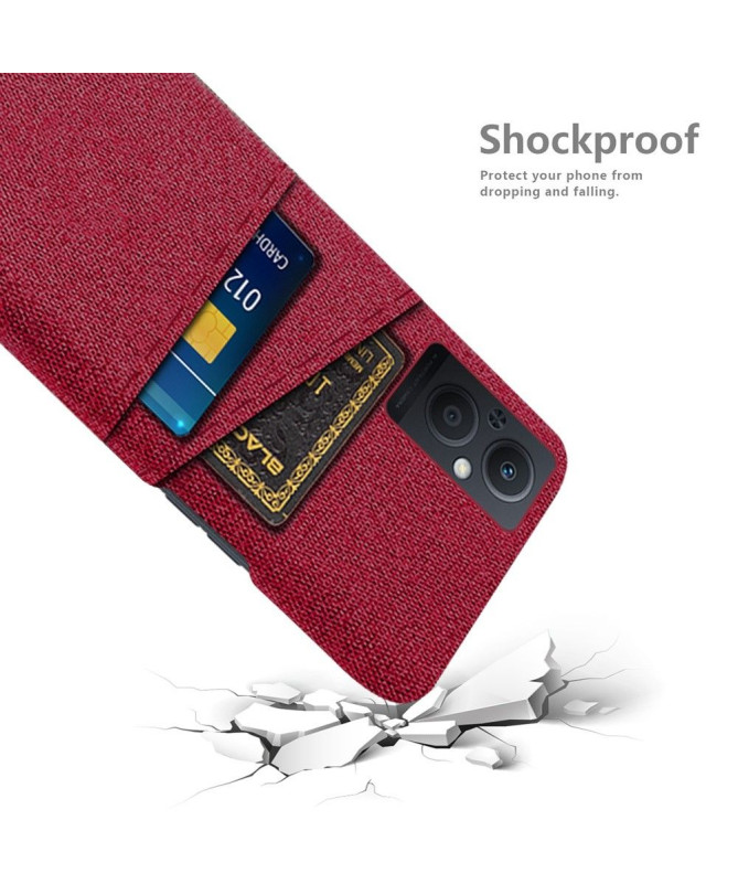 Coque Oppo Reno 8 Lite Tissu Porte-Cartes