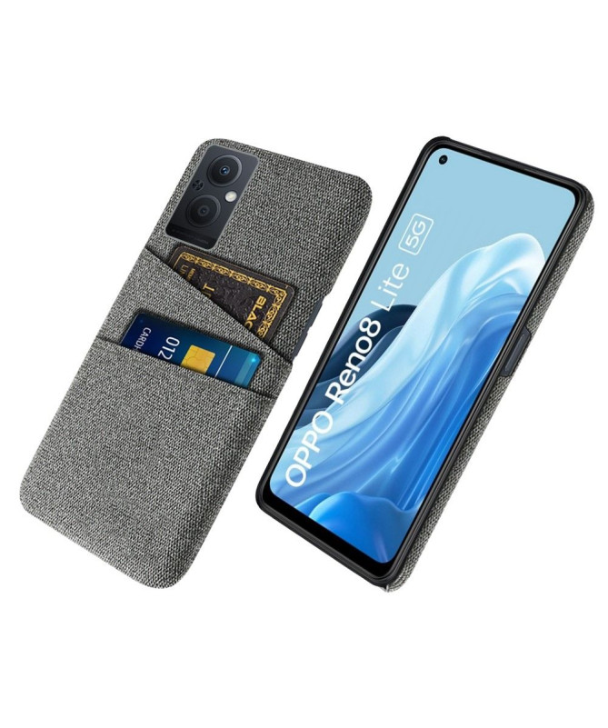Coque Oppo Reno 8 Lite Tissu Porte-Cartes