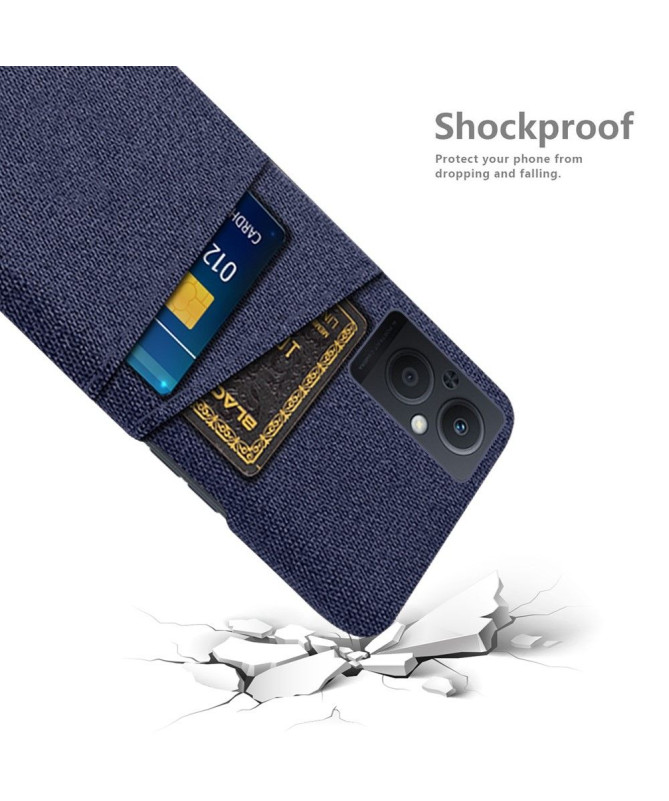 Coque Oppo Reno 8 Lite Tissu Porte-Cartes
