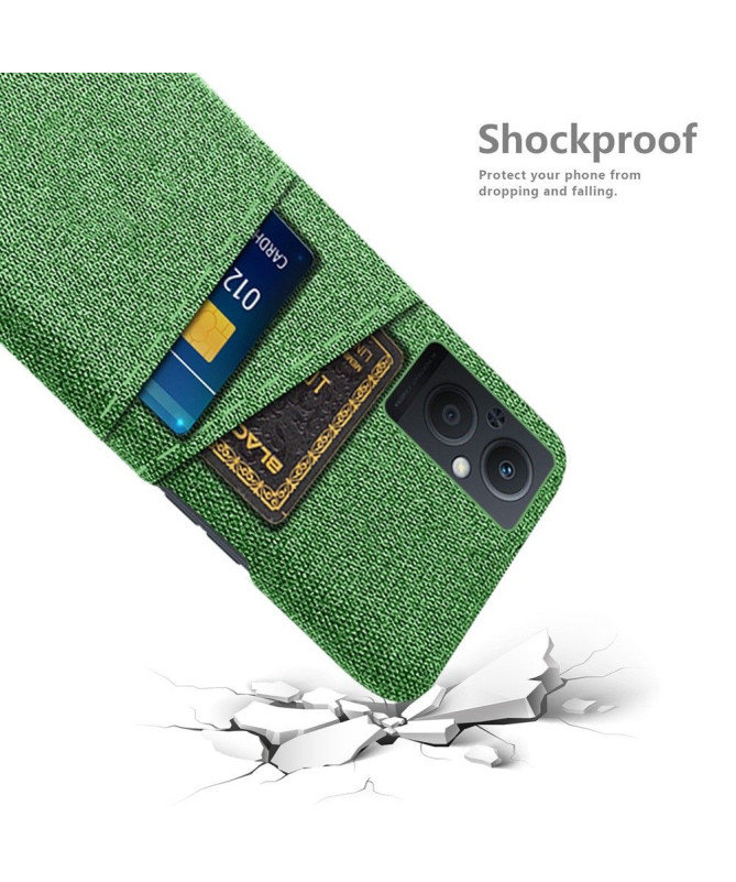 Coque Oppo Reno 8 Lite Tissu Porte-Cartes