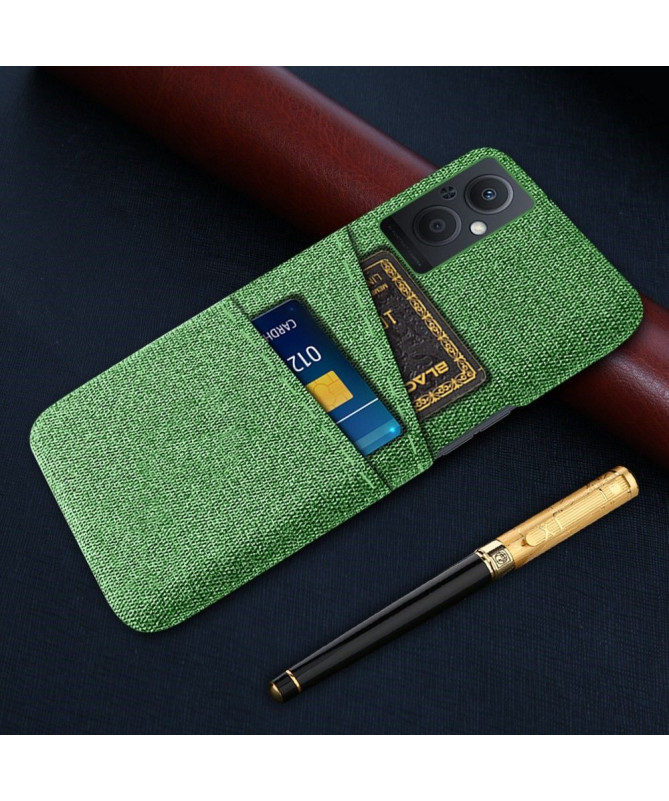 Coque Oppo Reno 8 Lite Tissu Porte-Cartes