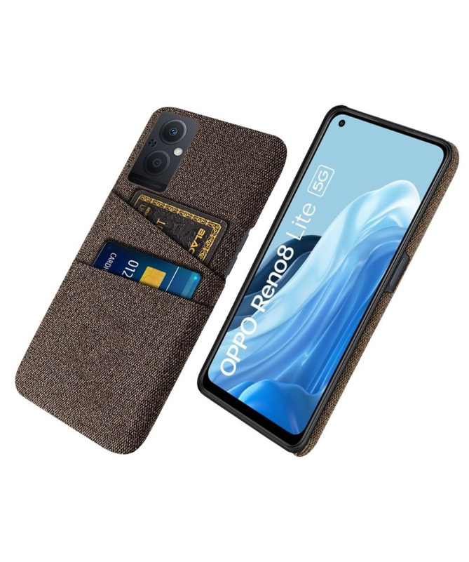 Coque Oppo Reno 8 Lite Tissu Porte-Cartes