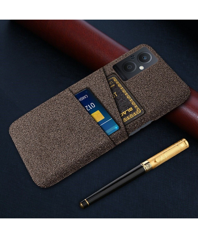 Coque Oppo Reno 8 Lite Tissu Porte-Cartes