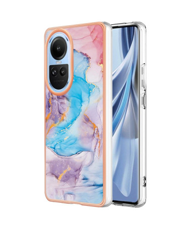 Coque Oppo Reno 10 / 10 Pro marbre coloré bleu