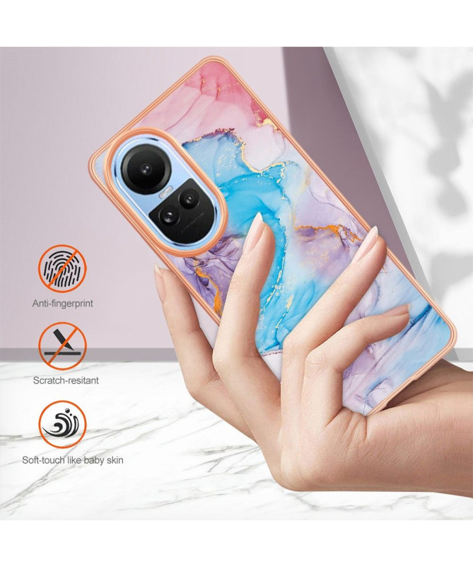Coque Oppo Reno 10 / 10 Pro marbre coloré bleu