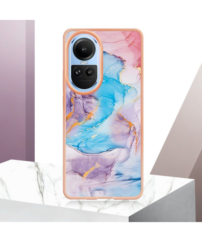 Coque Oppo Reno 10 / 10 Pro marbre coloré bleu