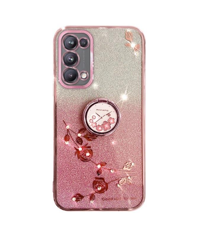 Coque Oppo A54 5G / A74 5G Glamour Glitz avec Anneau