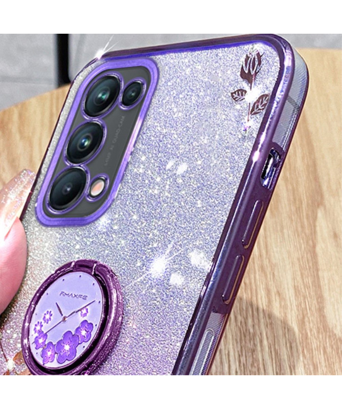 Coque Oppo A54 5G / A74 5G Glamour Glitz avec Anneau