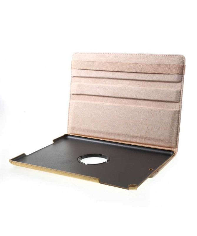 Housse iPad 9.7 2017 / 2018 Style Cuir Alligator - Doré