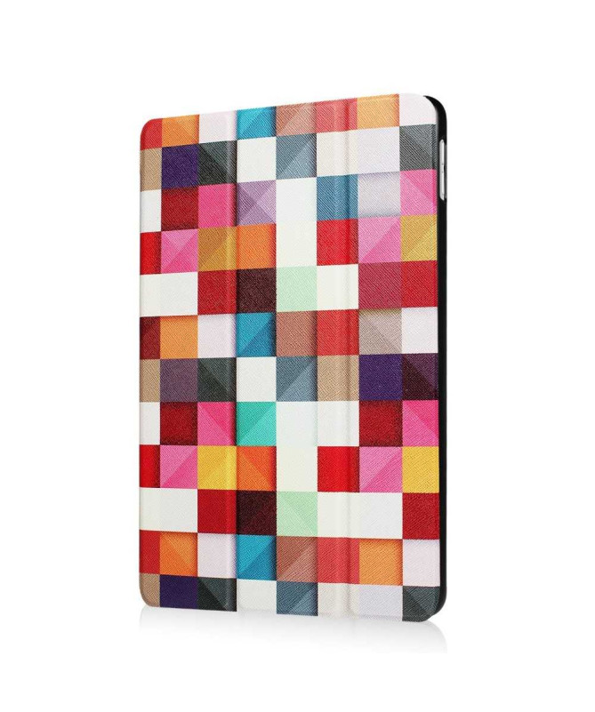 Housse iPad 9.7 2017 / 2018 Smart Cover - Carreaux Colorés
