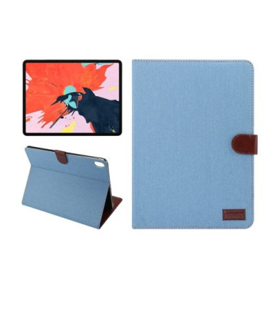 Housse iPad Pro 12.9 2018 Oxford effet tissu - Bleu clair