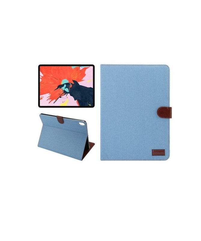 Housse iPad Pro 12.9 2018 Oxford effet tissu - Bleu clair