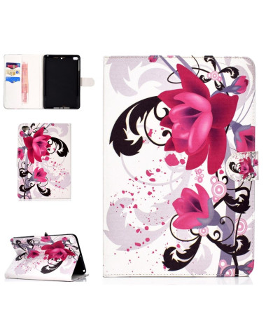 iPad Mini 4 / 3 / 2 / 1 - Housse porte cartes purple flowers