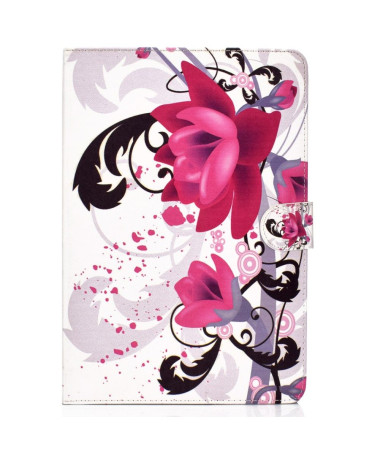 iPad Mini 4 / 3 / 2 / 1 - Housse porte cartes purple flowers