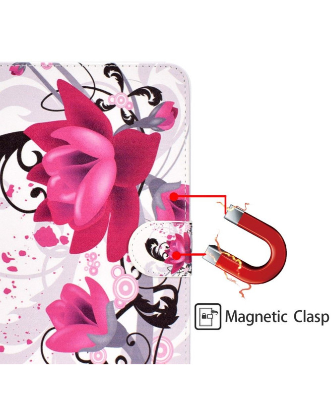 iPad Mini 4 / 3 / 2 / 1 - Housse porte cartes purple flowers
