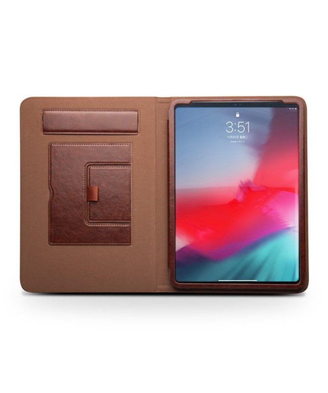 iPad Pro 11 - Etui fait main en cuir véritable avec support intégré