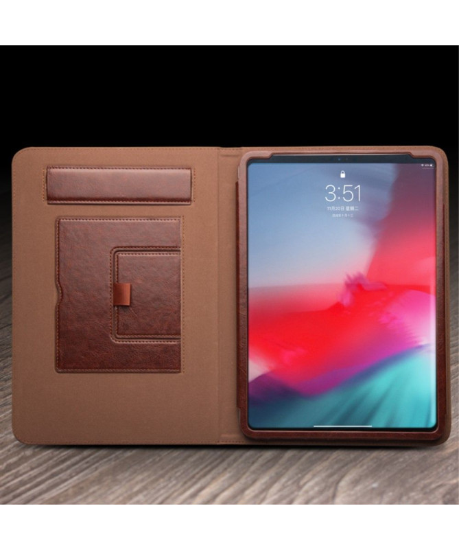 iPad Pro 11 - Etui fait main en cuir véritable avec support intégré