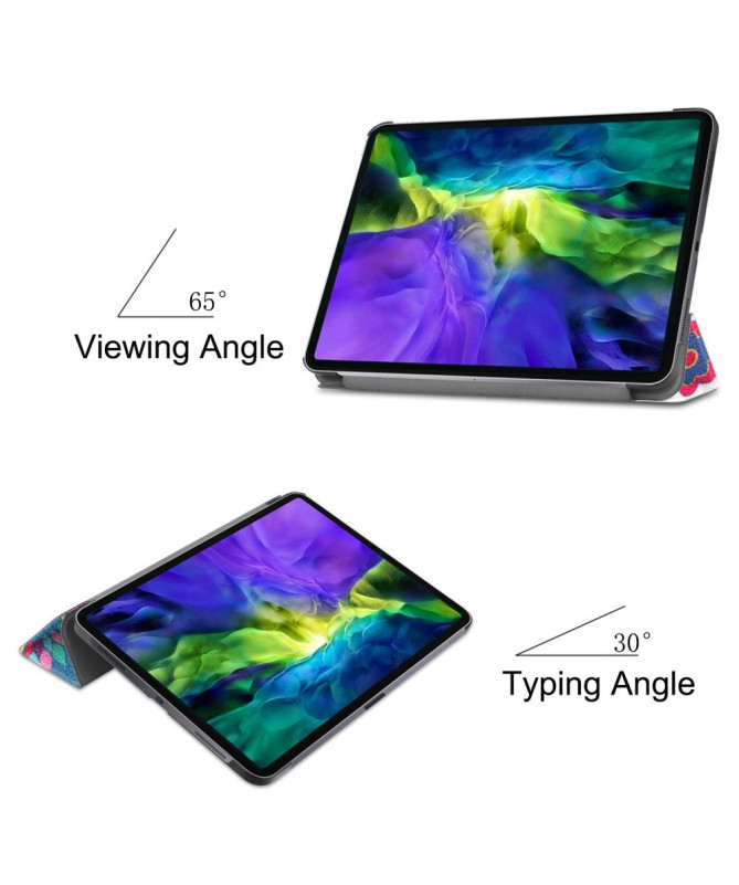 Housse iPad Pro 11 (2020) avec rabat intelligent papillons et fleurs