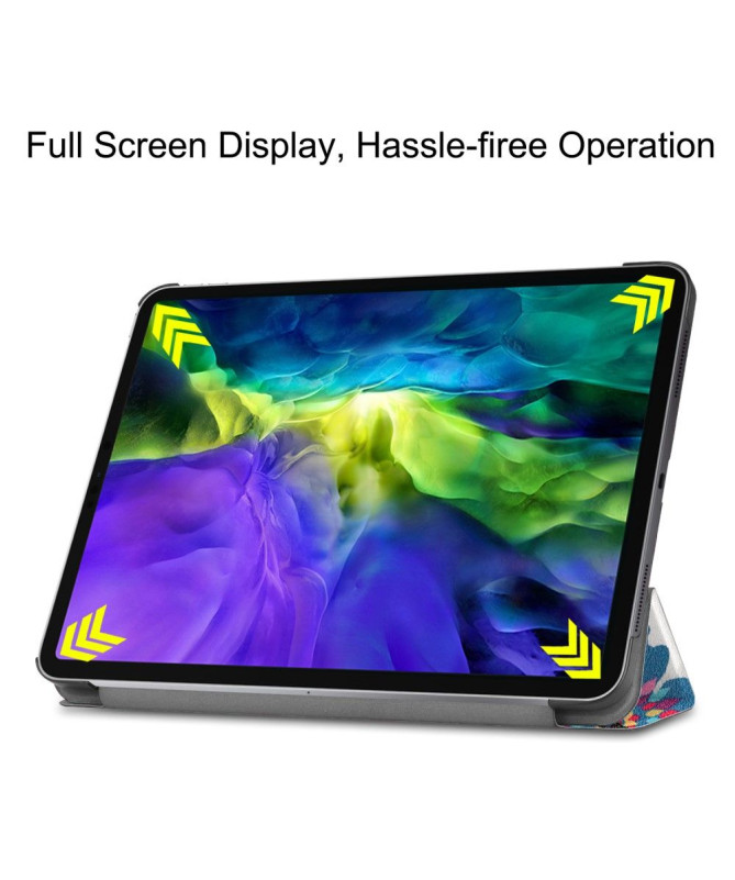 Housse iPad Pro 11 (2020) avec rabat intelligent papillons et fleurs