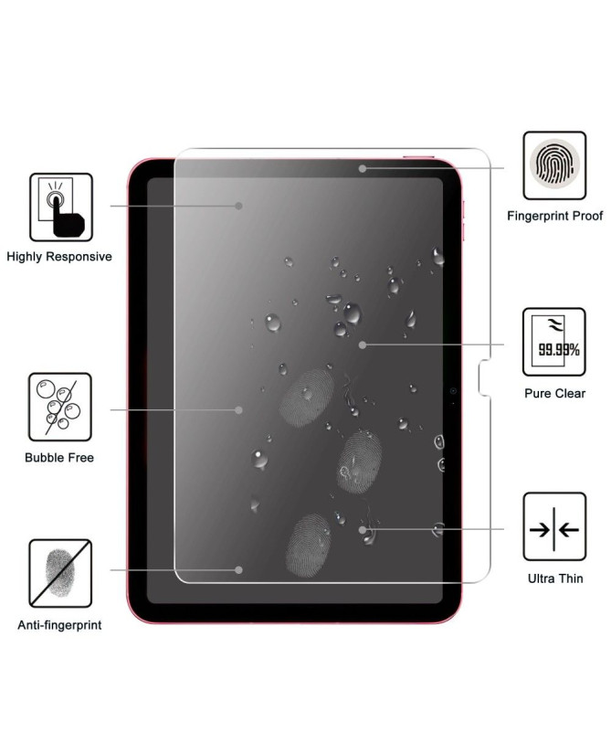 Film protecteur iPad 10 (2022) en verre trempé