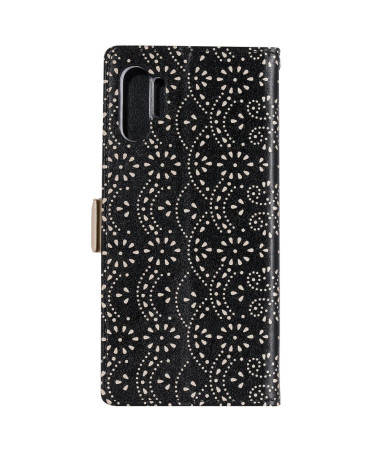 Samsung Galaxy Note 10 Plus - Housse motif dentelle avec lanière