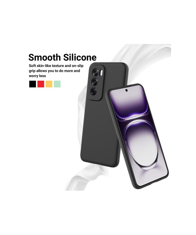 Coque en Silicone Liquide Noir avec Lanière pour Oppo Reno 12 Pro 5G