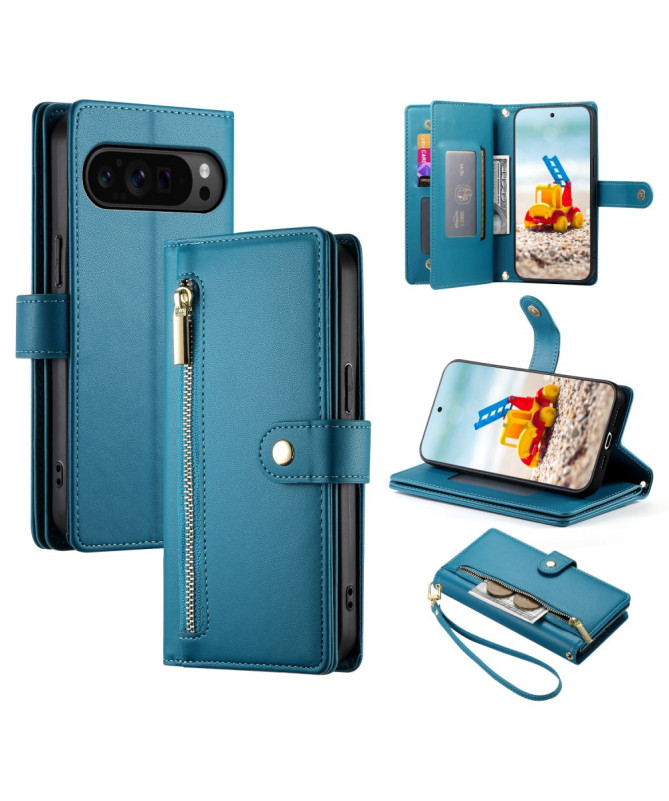 Housse Google Pixel 9 / 9 Pro Cuir DF-011 avec Portefeuille et Sangle