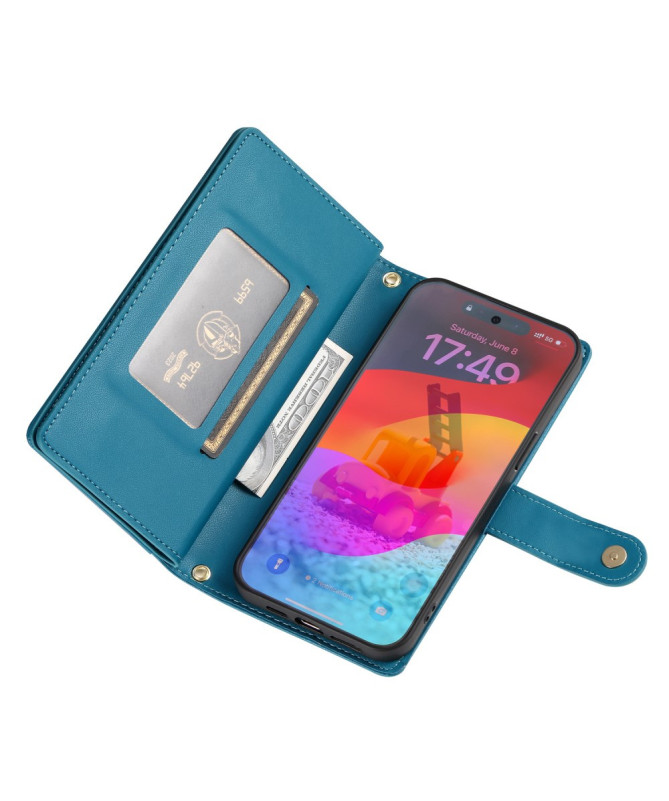 Housse Google Pixel 9 / 9 Pro Cuir DF-011 avec Portefeuille et Sangle