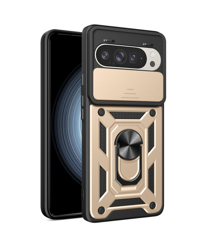 Coque Google Pixel 9 Pro  /  Pixel 9 avec Protection Caméra Coulissante et Support Rotatif