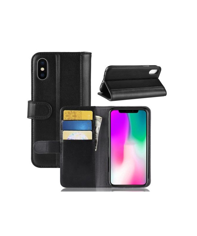 Housse iPhone XR Porte-Cartes en Cuir Premium