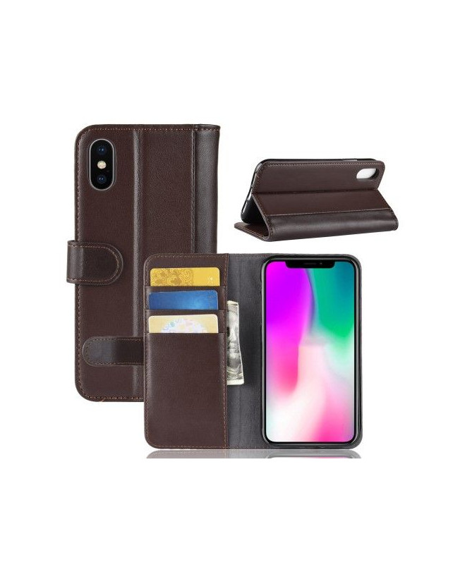 Housse iPhone XR Porte-Cartes en Cuir Premium