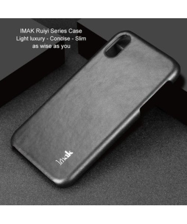 Coque imitation cuir pour iPhone XR - Noir