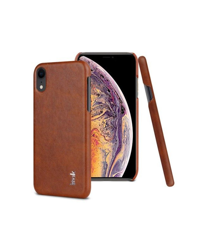 Coque imitation cuir pour iPhone XR - Marron