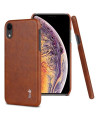 Coque imitation cuir pour iPhone XR - Marron