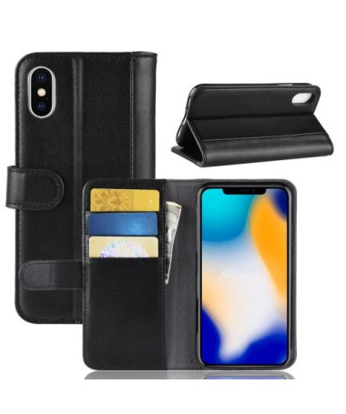 Housse iPhone XS Max cuir premium - Noir