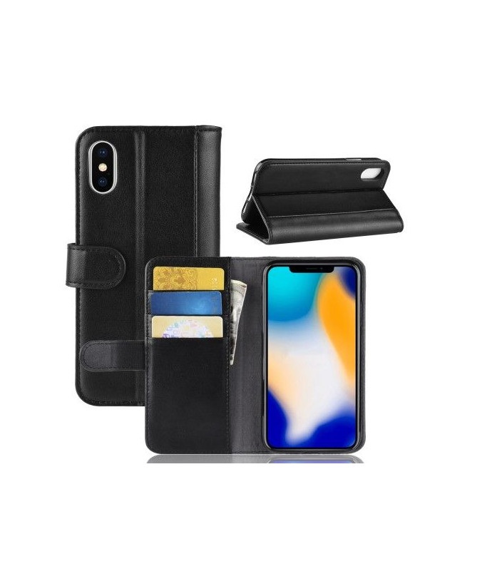 Housse iPhone XS Max cuir premium - Noir