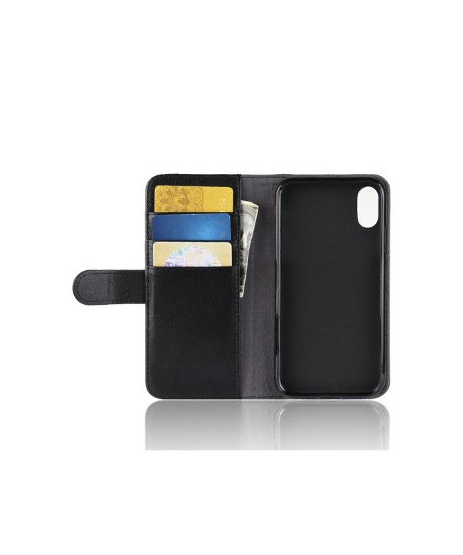 Housse iPhone XS Max cuir premium - Noir