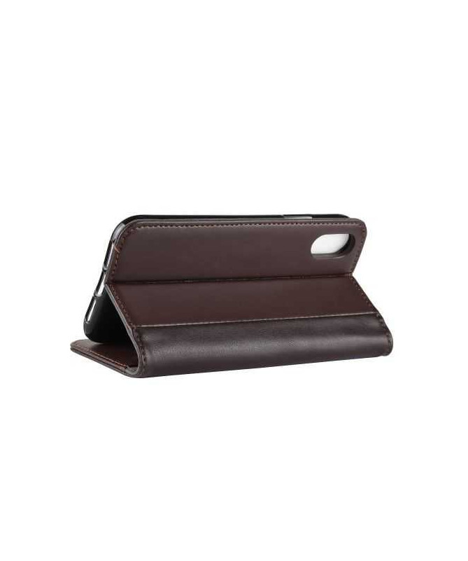 Housse iPhone XS Max cuir premium - Marron - photo 5