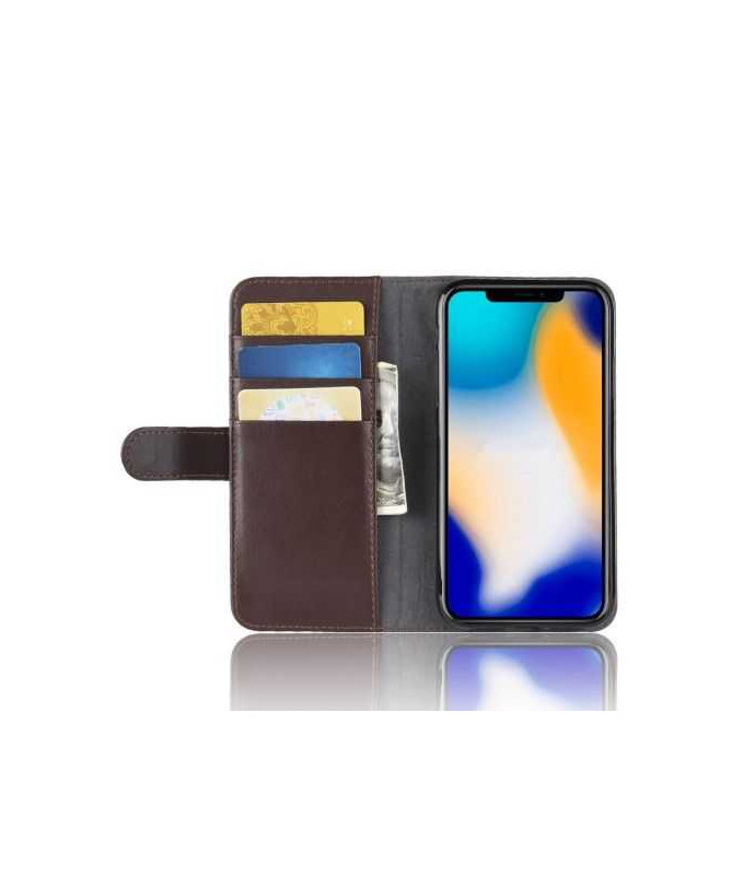 Housse iPhone XS Max cuir premium - Marron - photo 6