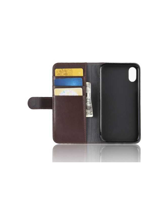 Housse iPhone XS Max cuir premium - Marron - photo 7