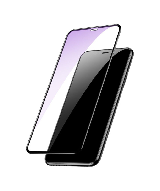 Protection d'écran en verre trempé anti-lumière bleue pour iPhone XS Max