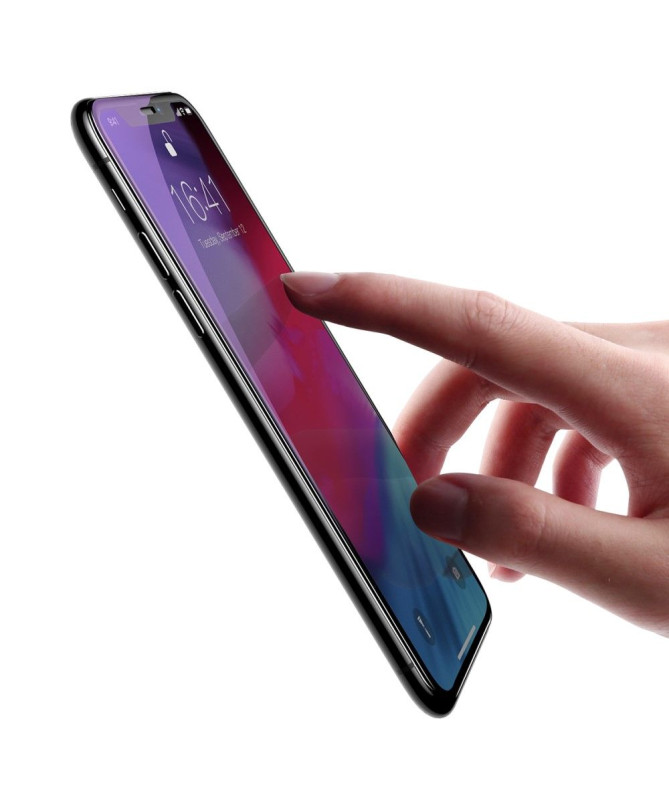 Protection d'écran en verre trempé anti-lumière bleue pour iPhone XS Max