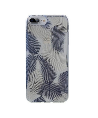 iPhone 8 Plus / 7 Plus  - Coque feuilles de palmier - Bleu / Blanc