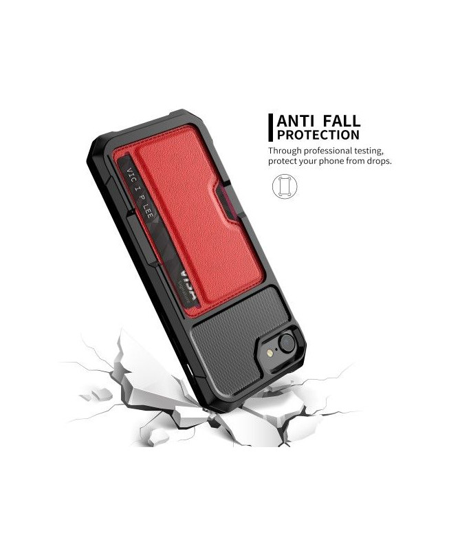 Coque iPhone SE 2022 / 2020 premium carbone porte carte