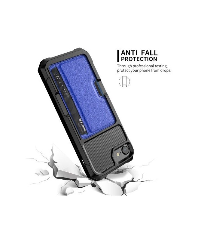 Coque iPhone SE 2022 / 2020 premium carbone porte carte